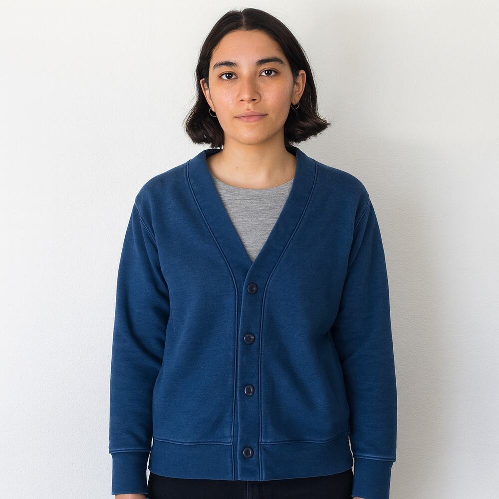Uniqlo Blue Cardigan Minimalist Casual Cozy Streetwear Preppy Unisex XS
